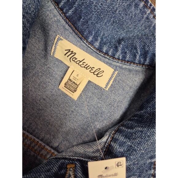 Madewell NWT Denim Wide-Leg Coverall Jumpsuit Byrne Wash Jeans Size 6 - Picture 4 of 5
